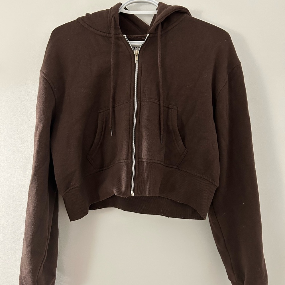 Brown crop top vest